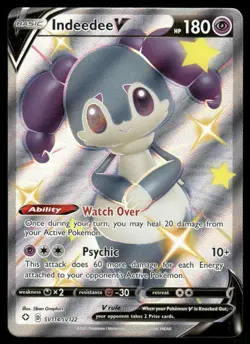 Pokemon Cards Indeedee V SV114/SV122 Shining Fates Shiny Vault Holo Rare V NM - Image 1