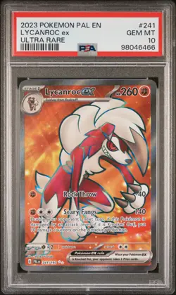 2023 POKEMON PALDEA EVOLVED PAL EN #241 LYCANROC ex ULTRA RARE PSA 10 LOW POP! - Image 1