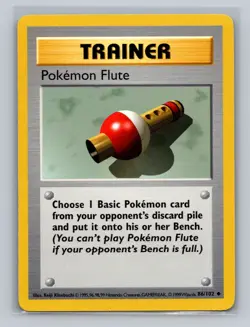 Pokemon TCG - Pokemon Flute 86/102 Base Set Uncommon LP - Image 1