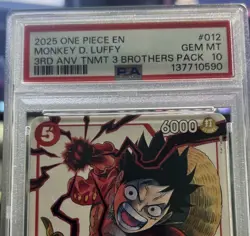Bandai One Piece Monkey.D.Luffy Leader 3rd Anniversary 3 Brothers Pack PSA 10 - Image 3