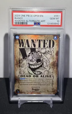 2024 ONE PIECE OP09-EMPERORS IN THE NEW WORLD WANTED ALTERNATE ART BUGGY PSA 10 - Image 3