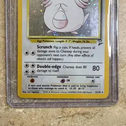 CHANSEY Holo 1999 BASE Set 2 Pokemon Card 3/130 MODERATE PLAY - Image 4