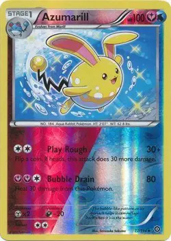 Azumarill 77/114 Uncommon Reverse Holo XY - Steam Siege Pokemon Card - Image 1