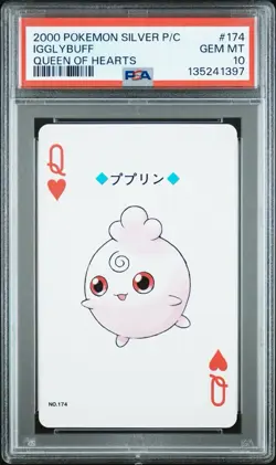 Igglybuff 2000 Pokemon Japanese Silver Playing Card Queen of Hearts #174 PSA 10 - Image 1