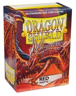 100 Count Pack Dragon Shield Deck Sleeves Protectors - Red Matte - Image 1