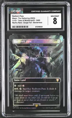 MTG Tales of Middle Earth LOTR Redhorn Pass Surge Foil 0400 CGC 8 Pop 1 - Image 1