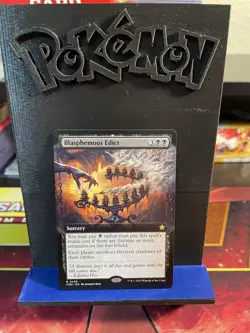 MTG Blasphemous Edict Rare Extended Art 0459 Foundations NM - Image 1