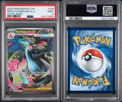 2025 POKEMON PFL EN-PHANTASMAL FLAMES #109 MEGA CHARIZARD X EX ULTRA RARE PSA 9 - Image 3