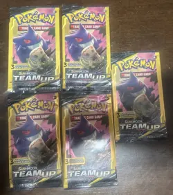Pokemon Team Up Booster Pack (3 Card Mini Pack) - Sealed-Gengar Mimikyu Art Lot - Image 1