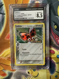 2006 Pokemon EX Dragon Frontiers Ledyba Reverse Holo 53/101 CGC 8.5 - Image 1