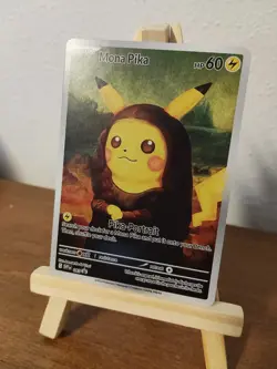 Pikachu Monalisa Pokemon Van Gogh Black Star Promo Custom Card - Image 2