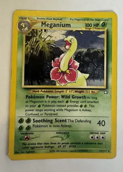 Pokemon TCG Meganium 11/111 Neo Genesis Holo Rare MP - Image 1