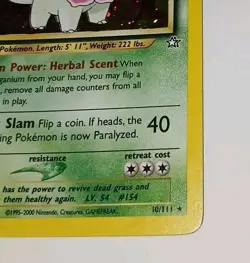 Vintage MEGANIUM 10/111 Unlimited - Holo Rare Pokemon Card - Neo Genesis - LP - Image 2