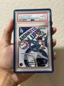 2025 ONE PIECE PROMOS DODGERS X ONE PIECE NIGHT MONKEY D. LUFFY PSA 10 #010 - Image 1