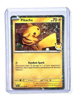 2026 Pikachu 051 Stamped Pokemon Day 30th Anniversary Promo with Swirl + Coin! - Image 1