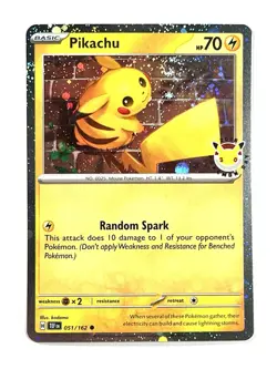 2026 Pikachu 051 Stamped Pokemon Day 30th Anniversary Promo with Swirl + Coin! - Image 3