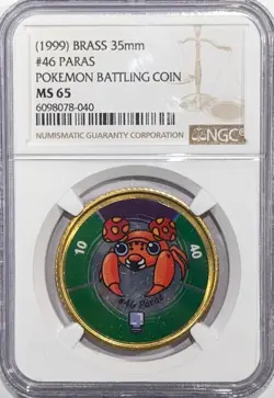 1999 Pokemon Battling Coin PARAS #46 - NGC MS65 - Image 1