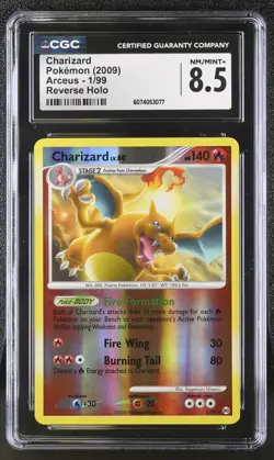 CGC 8.5 Charizard 2009 Arceus 1/99 Reverse Holo Pokemon Card - Image 1