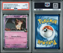 Pokemon Team Rocket's Mimikyu STAFF Destined Rivals Prerelease Promo #087 PSA 10 - Image 3
