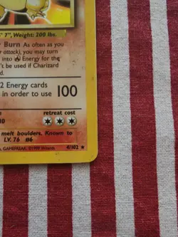 Pokemon Charizard Holo Unlimited Rare Card Base Set 4/102 - Image 3