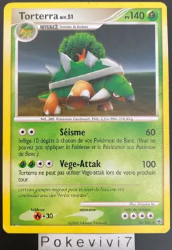 Carte Pokemon TORTERRA 30/100 Rare Diamant et Perle D&P FR OCCASION - Image 1
