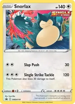 Snorlax - SWSH119 - Pokemon Sword & Shield Promo Ultra Rare Holo Card NM - Image 1