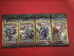 POKEMON Sun & Moon BURNING SHADOWS 3 Card Mini Booster Packs Complete Art Set - Image 1