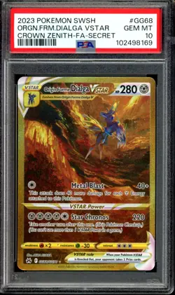 PSA 10 Origin Forme Dialga VSTAR GG68/GG70 Crown Zenith 2023 Pokemon - Image 1