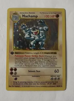 Pokemon TCG - Machamp - 8/102 - Base Set - Shadowless 1st Edition Holo Rare - LP - Image 1