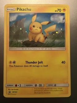 Pikachu SM183 Black Star Promo Holofoil Rare Holo Pokemon Card With Swirl - Image 1