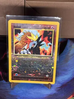 Entei #34 Black Star Promo Reverse Holo Rare Vintage Pokemon Card - Swirl - Image 1