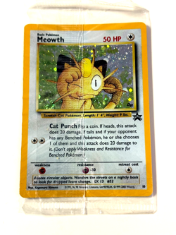 MEOWTH #10 / HOLO 2000 POKEMON SEALED PROMO BLACK STAR - MP with SWIRL CARD - Image 1