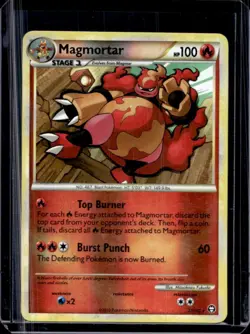 2010 Pokemon HeartGold & SoulSilver Triumphant Magmortar Reverse Holo #27/102 - Image 1