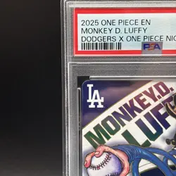 PSA 10 Monkey D Luffy EB02-010 L Dodgers One Piece Night Promo Card English 2025 - Image 2