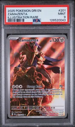 Zamazenta 201/182 Sv10: Destined Rivals Illustration Rare Pokemon TCG Card PSA 9 - Image 1