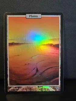 MTG Plains (136) Lightly Played Foil Unhinged Magic the Gathering - Image 1