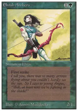 MTG ELVISH ARCHERS ITALIAN POOR - ARCIERI ELFICI - FWB - MAGIC - Image 1