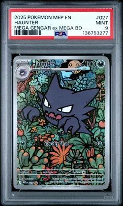 2025 PSA 9 Graded Pokemon Haunter 027 Mega Gengar EX Mega Battle Deck - Image 1
