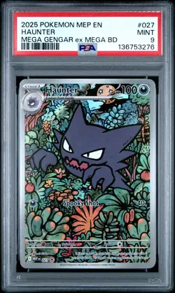 2025 PSA 9 Graded Pokemon Haunter 027 Mega Gengar EX Mega Battle Deck - Image 1
