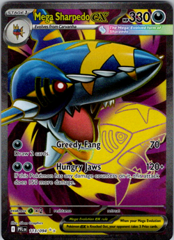 Mega Sharpedo ex 113/094 Ultra Rare Phantasmal Flames Pokemon NM - Image 1