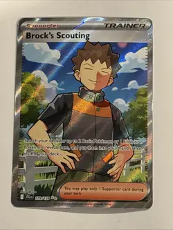Brock's Scouting 179/159 Sv09 Full Art Ultra Rare Holo Trainer Pokemon TCG - Image 1