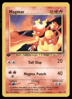 2000 1st Edition Neo Genesis Pokemon Magmar Basic/Uncommon #40 - Image 1