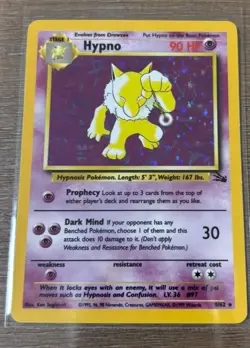 Pokemon TCG Hypno Fossil 8/62 Unlimited Holo Rare NM - Image 1