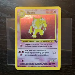 Pokemon TCG Hypno Fossil Holo Card 8/62 Unlimited Rare, Played Condition - Image 1