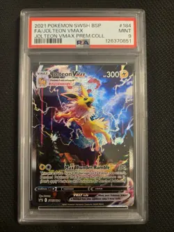 Jolteon VMAX SWSH184 Pokemon TCG Sword & Shield Black Star Promo PSA 9 Holo Card - Image 1