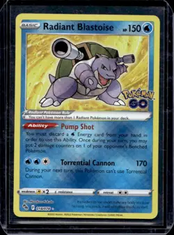 2022 Pokemon SWSH Pokemon GO Radiant Blastoise #018/078 - Image 1