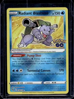 2022 Pokemon SWSH Pokemon GO Radiant Blastoise Holo #018/078 - Image 1