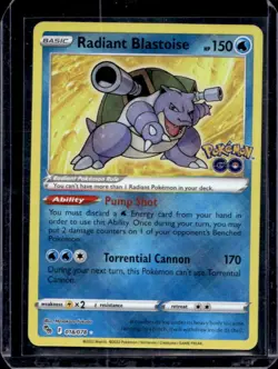 2022 Pokemon SWSH Pokemon GO Radiant Blastoise Holo #018/078 - Image 1
