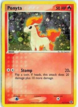Ponyta 76/112 Ex FireRed & LeafGreen Reverse Holo Pokemon Card LP - Image 1