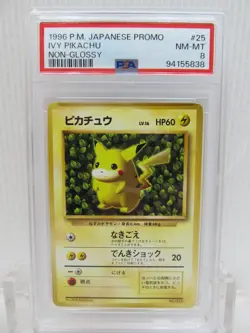 PSA 8| 1996 Pokemon Card IVY Pikachu No.25 (Non-Glossy) Japanese Promo Old Back - Image 3